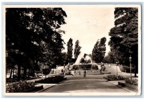 1937 The Geflion Fountain View Copenhagen Denmark RPPC Photo Posted Postcard