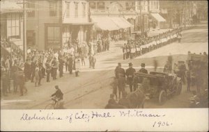 Whitman Massachusetts MA City Hall Dedication Parade Real Photo Postcard