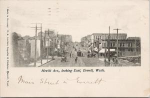 Everett WA Hewitt Ave (for Robert SS Yates in Victoria BC) c1907 Postcard E62