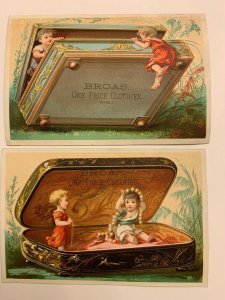 Victorian Trade Card BROAS Clothing Store Lansing Michigan Children Jewelry Box