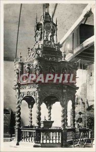 Modern Postcard Guimiliau (Finistere) Interior of the Church the Baptistery