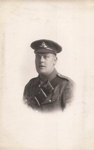 BRITISH WW1 UNIFORMED INFANTRY SOLDIER~PORT TALBOT WALES PHOTO POSTCARD