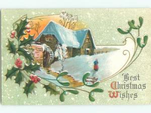 Divided-Back CHRISTMAS SCENE Great Postcard W8650