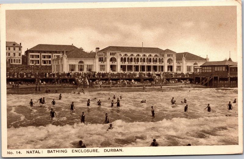 Natal: Bathing Enclosure, Durban South Africa Vintage Photo Postcard H25