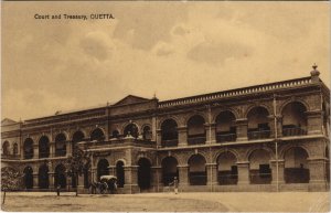 PC PAKISTAN, QUETTA, COURT AND TREASURY, Vintage Postcard (b43229)