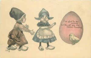 Dutch Children Easter Egg C-1910 Artist impression Postcard 21-13905