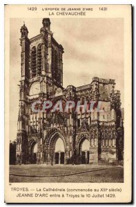 Old Postcard The Epopee of Joan of Arc The Chevauchee Troyes Cathedral Jeanne...