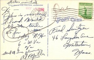 MA, Massachusetts  LAWRENCE LARGE LETTER LINEN Greetings  ca1940's Postcard