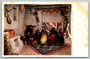 Native American Indian Postcard - Group of Indians Hope House Grand Canyon AZ