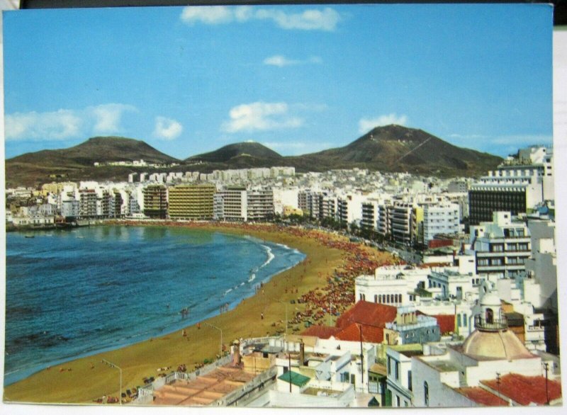 Spain Las Palmas de Gran Canaria Vista Panoramica Playa de Las Canteras - posted