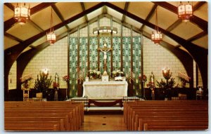 Postcard - Interior of St. Mary's of the Woods - Russells Point, Ohio