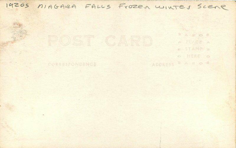 1920s Niagara Falls Frozen winter scene RPPC Photo Postcard New York 13683