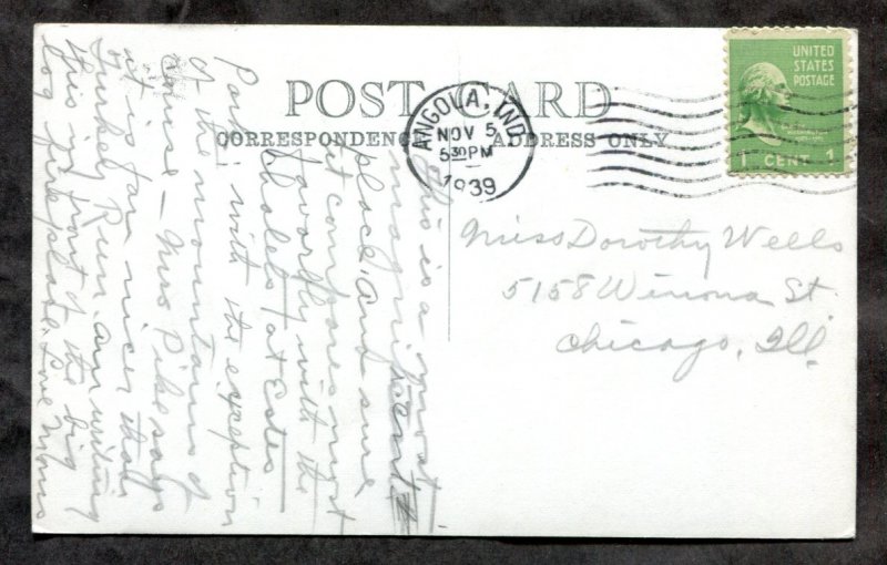 dc991 - ANGOLA Indiana 1939 Potawatami Inn Real Photo Postcard