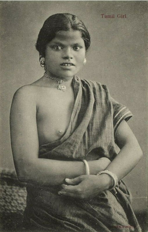 ceylon, Native Nude Tamil Woman, Necklace Jewelry (1910s) Postcard