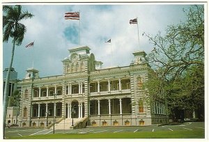 Iolani Palace, Honolulu, Hawaii, Chrome Postcard