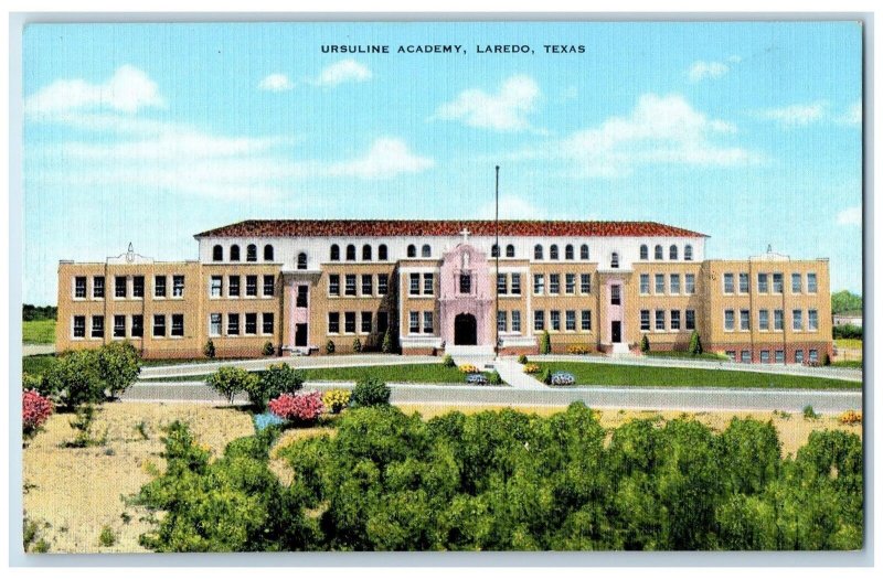 Ursuline Academy Building Exterior Scene Laredo Texas TX Vintage Postcard