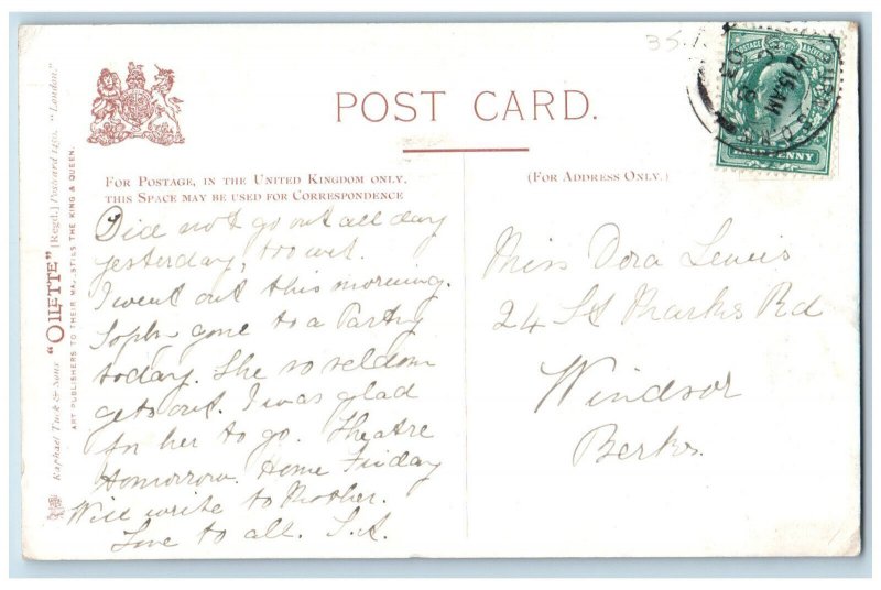 London England Postcard Imperial Institute c1903 Antique Oilette Tuck Art