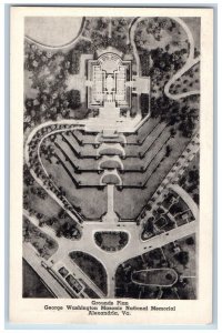 Alexandria Virginia Postcard Ground Plan George Washington Masonic Memorial 1940