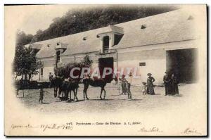 Old Postcard Folklore Pyrenees Farmyard