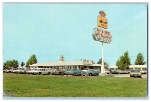 c1960 Robbins Restaurant Best Western Motel Exterior Vandalia Illinois Postcard