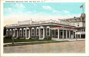 Croneckers Bellevue Cafe Sea Isle City NJ New Jersey WB Postcard UNP Tichnor WOB 