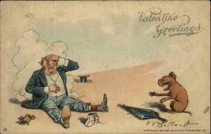 Valentine ? RF Outcault Buster Brown Dog c1905 Postcard