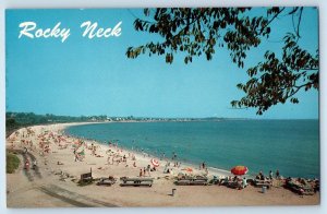 c1960 East Lyme Connecticut Postcard Rocky Neck State Park Long Island Camping
