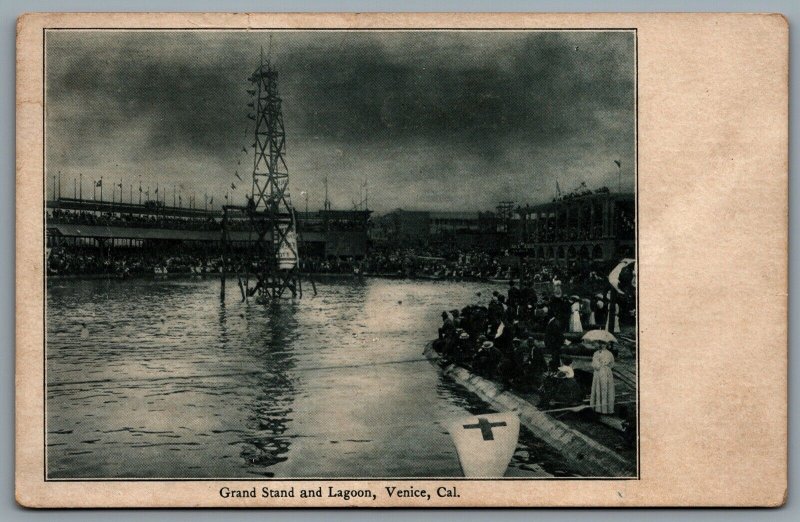 Postcard Venice CA c1904 Grand Stand And Lagoon Diving Tower