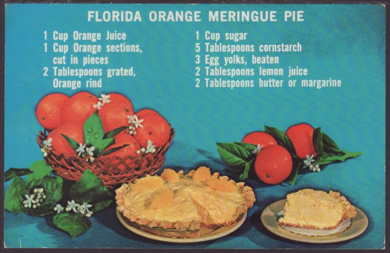 Florida Orange Meringue Pie Postcard