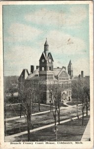 Branch County Court House, Coldwater MI Vintage Postcard H49