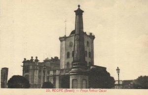 PC CPA BRAZIL, RECIFE, PRACA ARTHUR OSCAR, VINTAGE POSTCARD (b8194)