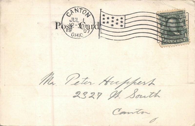 CANTON OH~THAYER FIFTH REGIMENT MILITARY BAND-NATIONAL GUARD--1907 POSTCARD