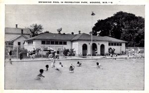 Monroe, Wisconsin - The Swimming Pool in Recreation Park - in 1944