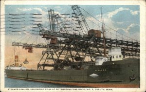 Duluth Minnesota MN Steamer Sinaloa Pittsburgh Coal Dock Vintage Postcard