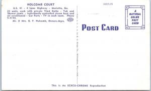 MARIETTA,  GA   Georgia    HOLCOMB  COURT   c1950s    Roadside   Postcard