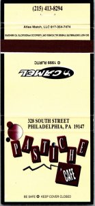 Vintage Matchbook Pastiche Cafe Philadelphia Pennsylvania MB37