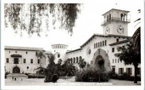1940s Court House Clock Tower Santa Barbara CA RPPC Real Photo Postcard