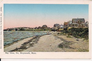 North Weymouth MA, COPPER WINDOW NOVELTY PC, Bay View, Beach Scene, Pre-1907