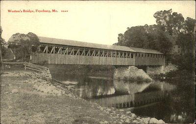 FRYEBURG NY Weston's Covered Bridge c1910 Postcard