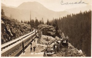 13564 Train at Overlook, Albert Canyon, Canadian Pacific Railway RPPC