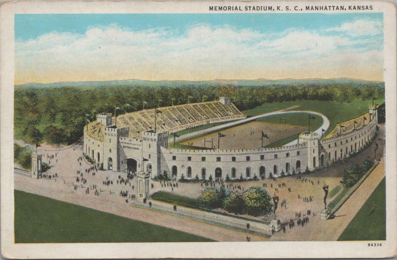 Postcard Memorial Stadium KSC Manhattan Kansas KS