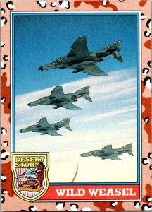 Military 1991 Topps Dessert Storm Card F-4G Wild Weasel Jet sk21326