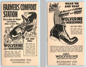 LOUISVILLE, IL ~ Advertising WOLVERINE SHOES @ ECONOMY CO. ca 1910s  Postcard