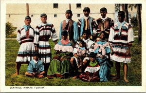 Postcard FL Seminole Indians - Native American Dress Native Americana C.1920 L4