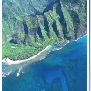 1989 Kauai, HI Hawaii Aerial Ha'ena State Park Haena Chrome Photo 4x6 PC M15