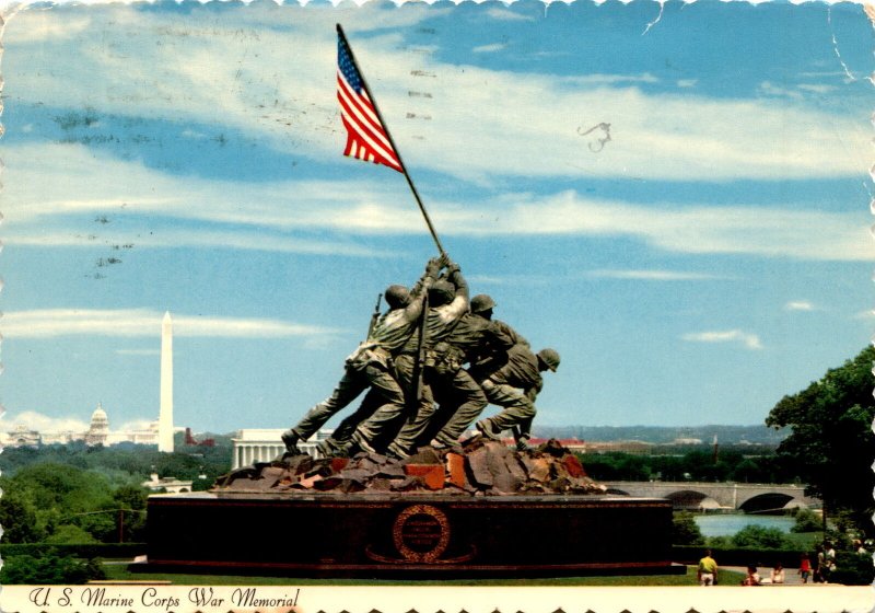 Description of U.S. Marine Corps Memorial and personal message.