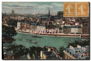 Old Postcard Paris Notre Dame and Cite