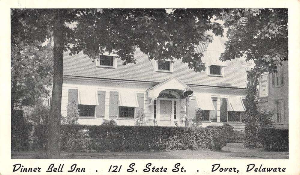 Dover Delaware Dinner Bell Inn Street View Antique Postcard K101179