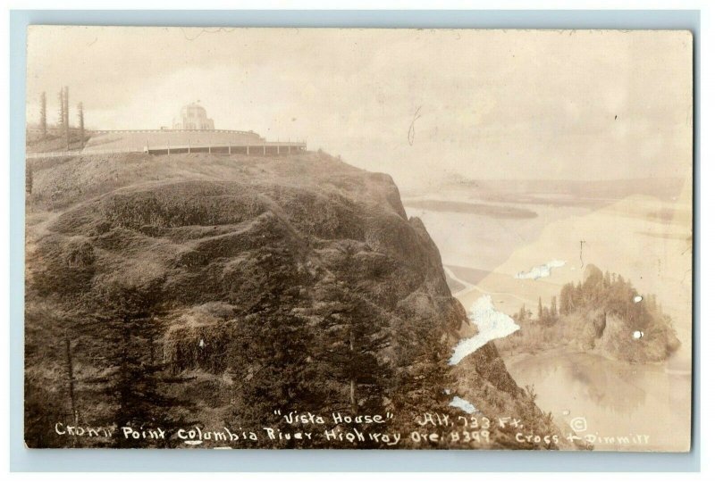 C.1910 Vista House Crown Point RPPC Real Photo Vintage Postcard 2 P110