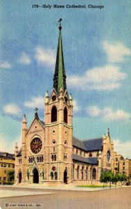 Chicago, Illinois - A view of Holy Name Cathedral - on State & Superior Streets